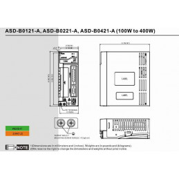 AC SERVO DRIVE ASD-B0221-A 220W 220V Delta