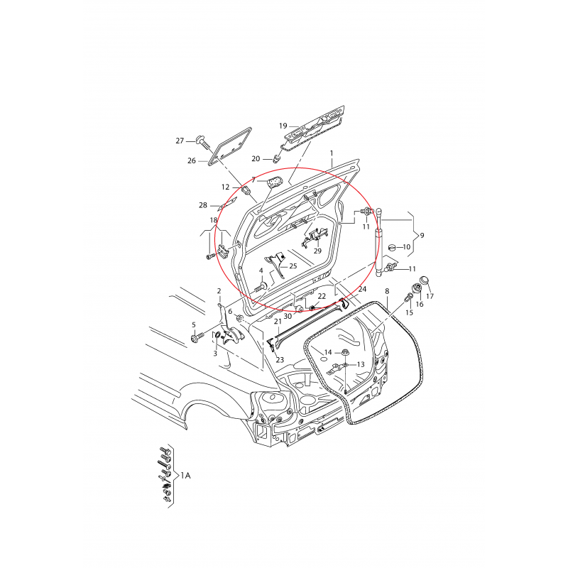 8P4827023F KLAPA TYLNA A3/S3/SPORTBACK/QUATTRO 2010-