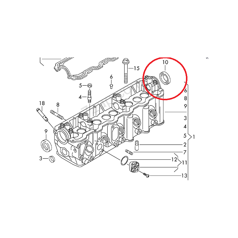 076103407 ZAŚLEPKA GŁOWICY VW CRAFTER /ORYGINAŁ