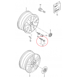 7L0698137D 067 ŚRUBA KOŁA PRZECIWKRADZIEŻOWA+ADAPTER